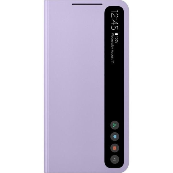 Galaxy S21 FE ile Uyumlu Smart Clear View Kılıf-Mor EF-ZG990CVEGTR