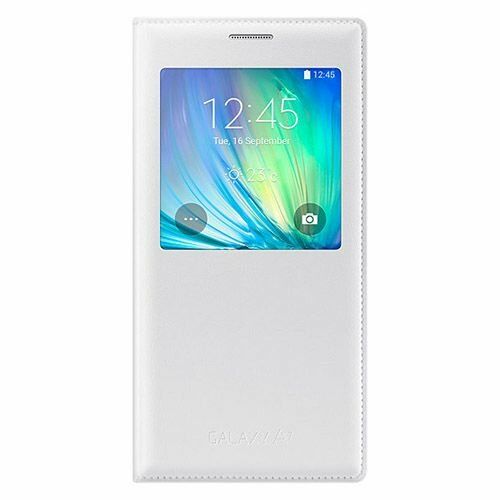 Galaxy A7 2015 ile Uyumlu Kılıf S View Cover EF-CA700BWE Beyaz