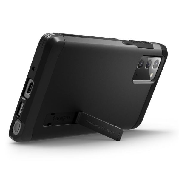 Spigen Galaxy Note 20 ile Uyumlu Kılıf Tough Armor Black