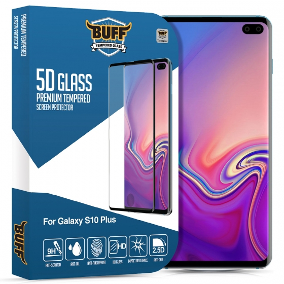 Buﬀ Galaxy S10 Plus 5D ile Uyumlu Glass Ekran Koruyucu