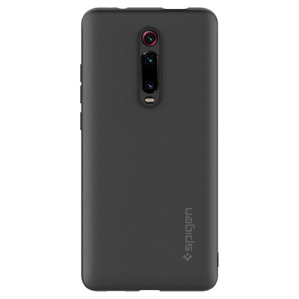 Spigen Mi 9T/ Mi 9T Pro ile Uyumlu Kılıf Silikon Fit Charcoal (Out)