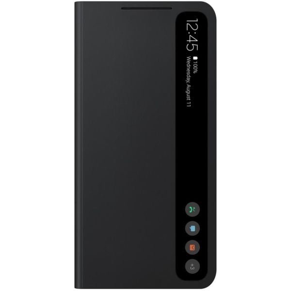 Galaxy S21 FE ile Uyumlu Smart Clear View Kılıf-Siyah EF-ZG990CBEGTR