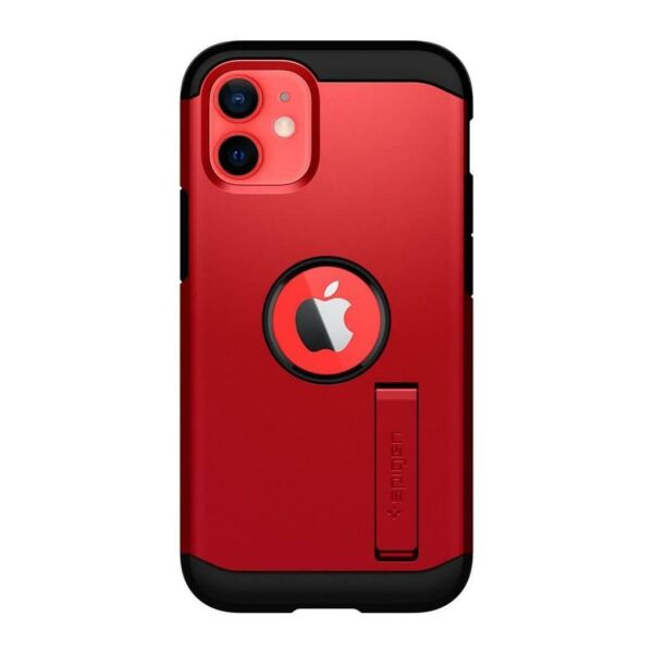 Spigen iPhone 12 Mini ile Uyumlu Kılıf Tough Armor Red