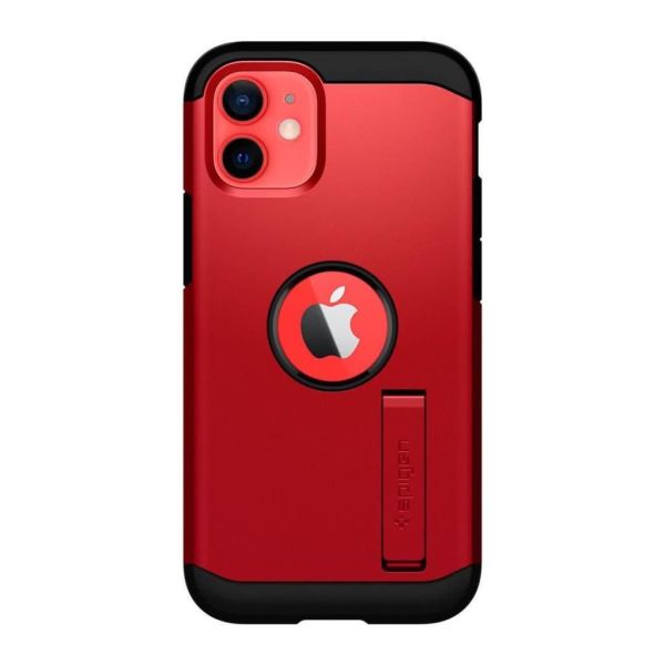 Spigen iPhone 12 Mini ile Uyumlu Kılıf Tough Armor Red