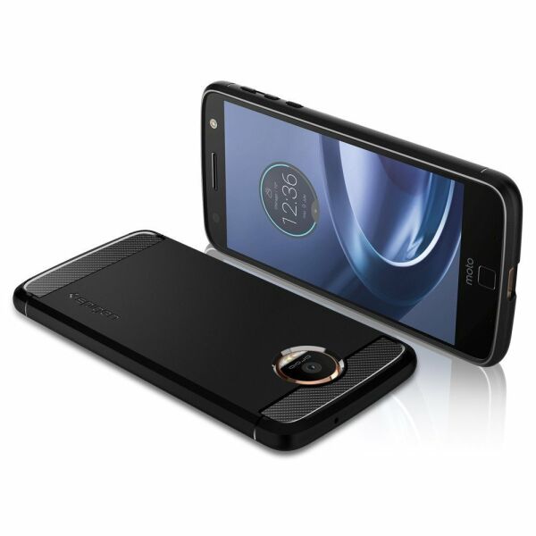 Spigen Moto Z Force Droid ile Uyumlu Kılıf Rugged Armor