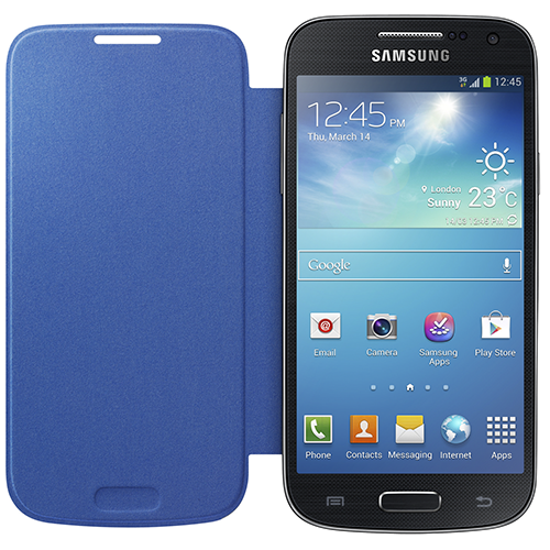 Galaxy S4 Mini i9190 ile Uyumlu Flip Cover Kılıf Mavi EF-FI919BCEGWW