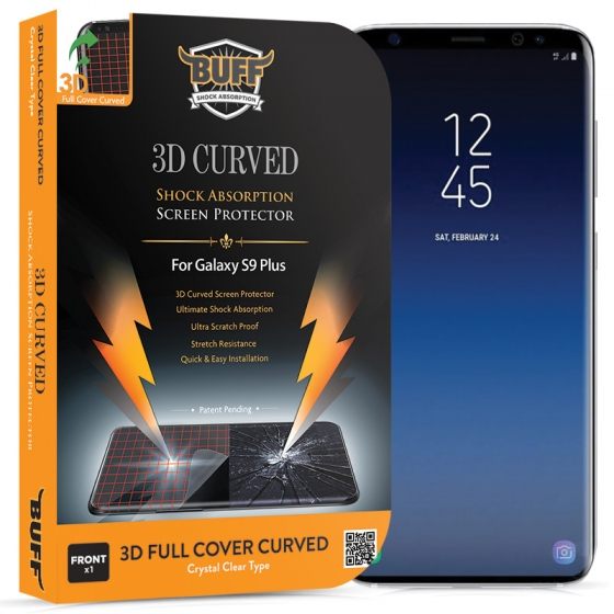 Buﬀ Galaxy S9 Plus ile Uyumlu 3D ile Uyumlu Ekran Koruyucu