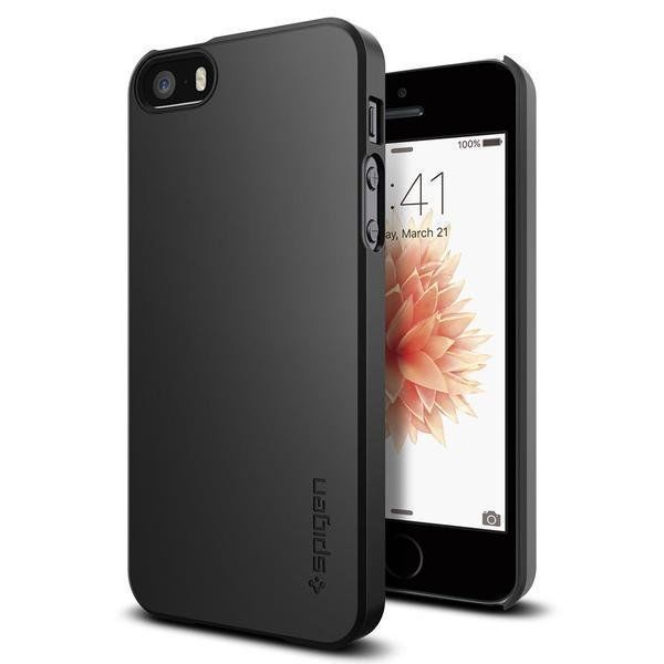 Spigen iPhone 5,5s,SE ile Uyumlu Kılıf Thin Fit Black