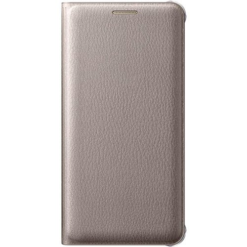 Galaxy A3 (2016) ile Uyumlu Kılıf Flip Cover Gold (Out)