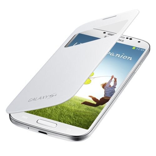 Galaxy S4 i9500 ile Uyumlu S View Cover Kılıf Beyaz EF-CI950BWEGWW