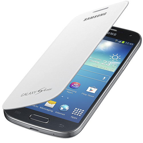 Galaxy S4 Mini ile Uyumlu Flip Cover Kılıf Beyaz EF-FI919BWEGWW