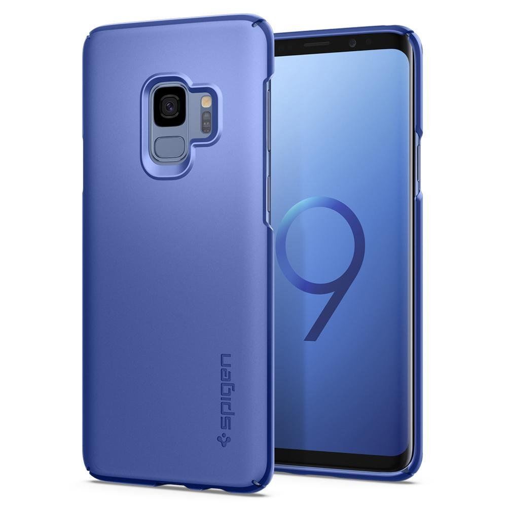 Spigen Galaxy S9 ile Uyumlu Kılıf Thin Fit Blue Coral