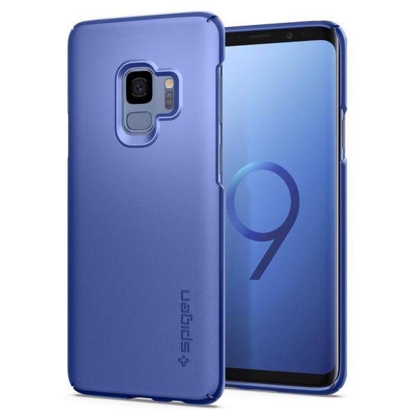Spigen Galaxy S9 ile Uyumlu Kılıf Thin Fit Blue Coral