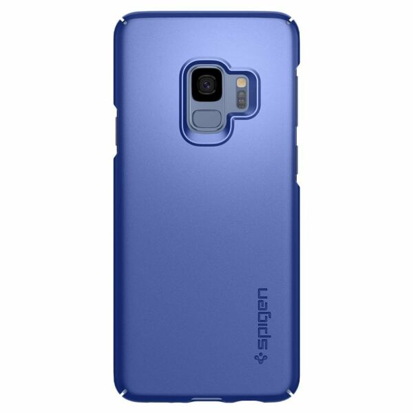 Spigen Galaxy S9 ile Uyumlu Kılıf Thin Fit Blue Coral
