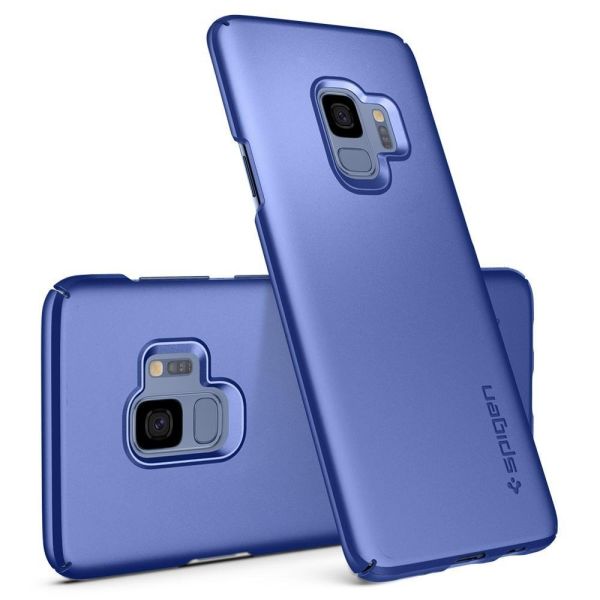 Spigen Galaxy S9 ile Uyumlu Kılıf Thin Fit Blue Coral