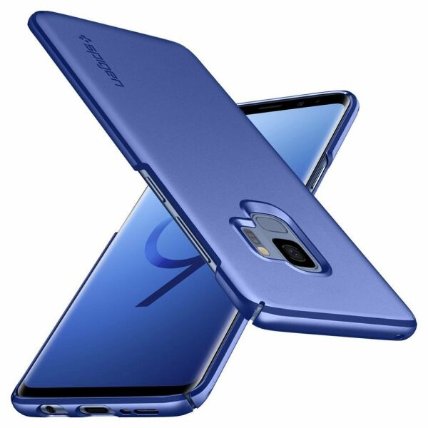 Spigen Galaxy S9 ile Uyumlu Kılıf Thin Fit Blue Coral