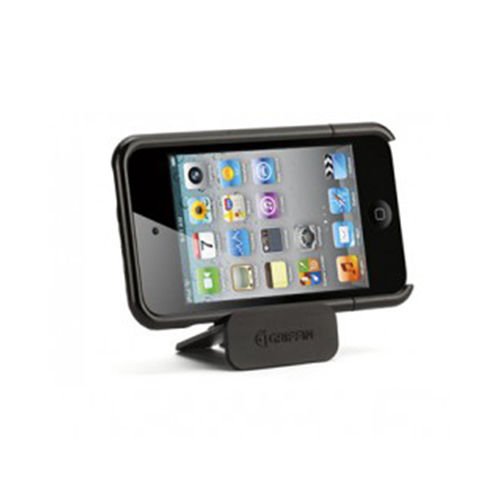 Griffin iPod Touch 4 ile Uyumlu Karbon Desenli Stantlı Kılıf Graphite RE01943