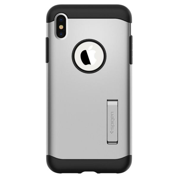 Spigen iPhone XS Max ile Uyumlu Kılıf Slim Armor Satin Silver