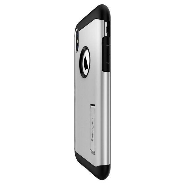 Spigen iPhone XS Max ile Uyumlu Kılıf Slim Armor Satin Silver