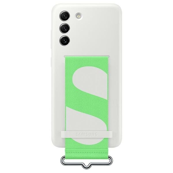Galaxy S21 FE ile Uyumlu Kayışlı Silikon Kılıf Beyaz-EF-GG990TWEGWW