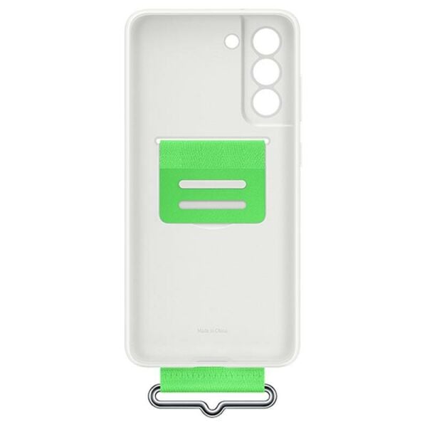 Galaxy S21 FE ile Uyumlu Kayışlı Silikon Kılıf Beyaz-EF-GG990TWEGWW