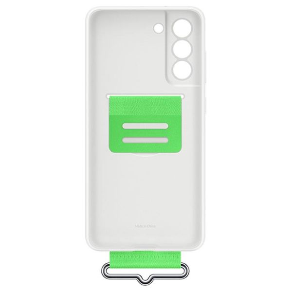 Galaxy S21 FE ile Uyumlu Kayışlı Silikon Kılıf Beyaz-EF-GG990TWEGWW