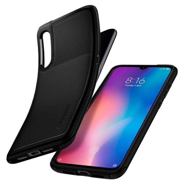 Spigen Mi 9 ile Uyumlu Kılıf Rugged Armor Matte Blac