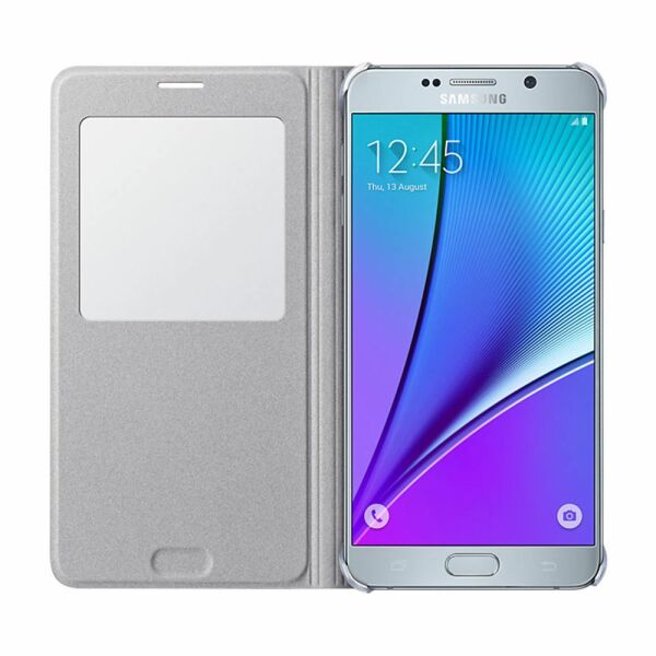 Galaxy Note 5 ile Uyumlu Kılıf S View Cover EF-CN920PSEGTR Gümüş