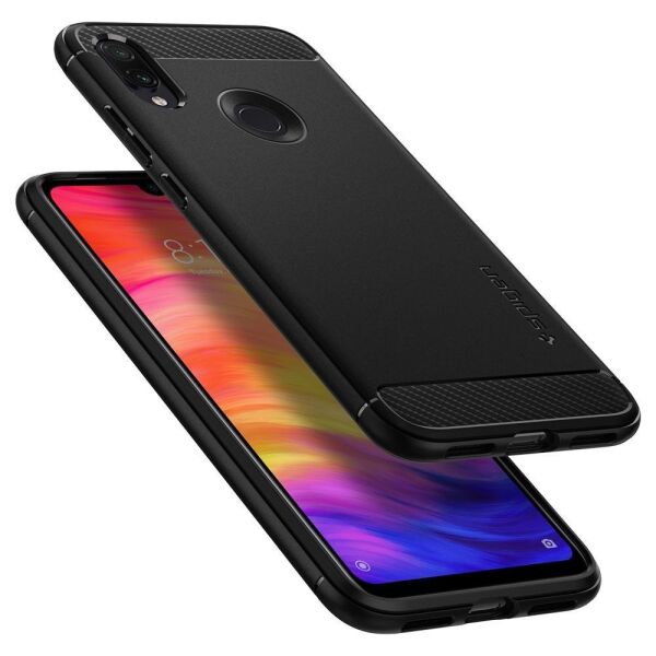 Spigen Redmi Note 7 Pro / Note 7 ile Uyumlu Kılıf Rugged Armor Matte Black