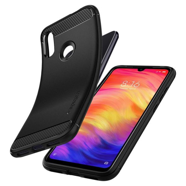 Spigen Redmi Note 7 Pro / Note 7 ile Uyumlu Kılıf Rugged Armor Matte Black