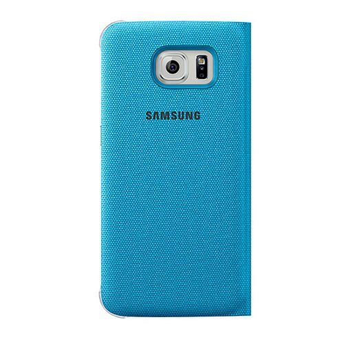 Galaxy S6 ile Uyumlu S View Cover (Tekstil) Mavi EF-CG920BLEGWW