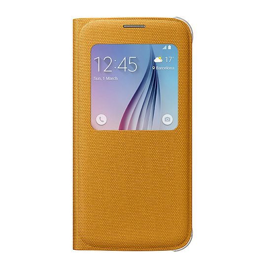 Galaxy S6 ile Uyumlu S View Cover (Tekstil) Sarı EF-CG920BYEGWW