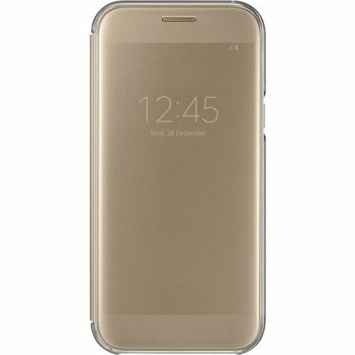 Galaxy A7(2017) ile Uyumlu Clear View Cover Kılıf Gold EF-ZA720CFEGWW