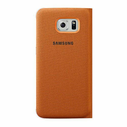Galaxy S6 ile Uyumlu S View Cover (Tekstil) Turuncu EF-CG920BOEGWW