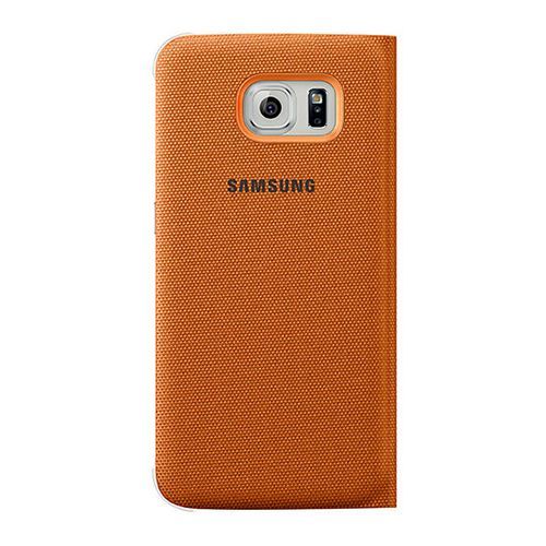 Galaxy S6 ile Uyumlu S View Cover (Tekstil) Turuncu EF-CG920BOEGWW