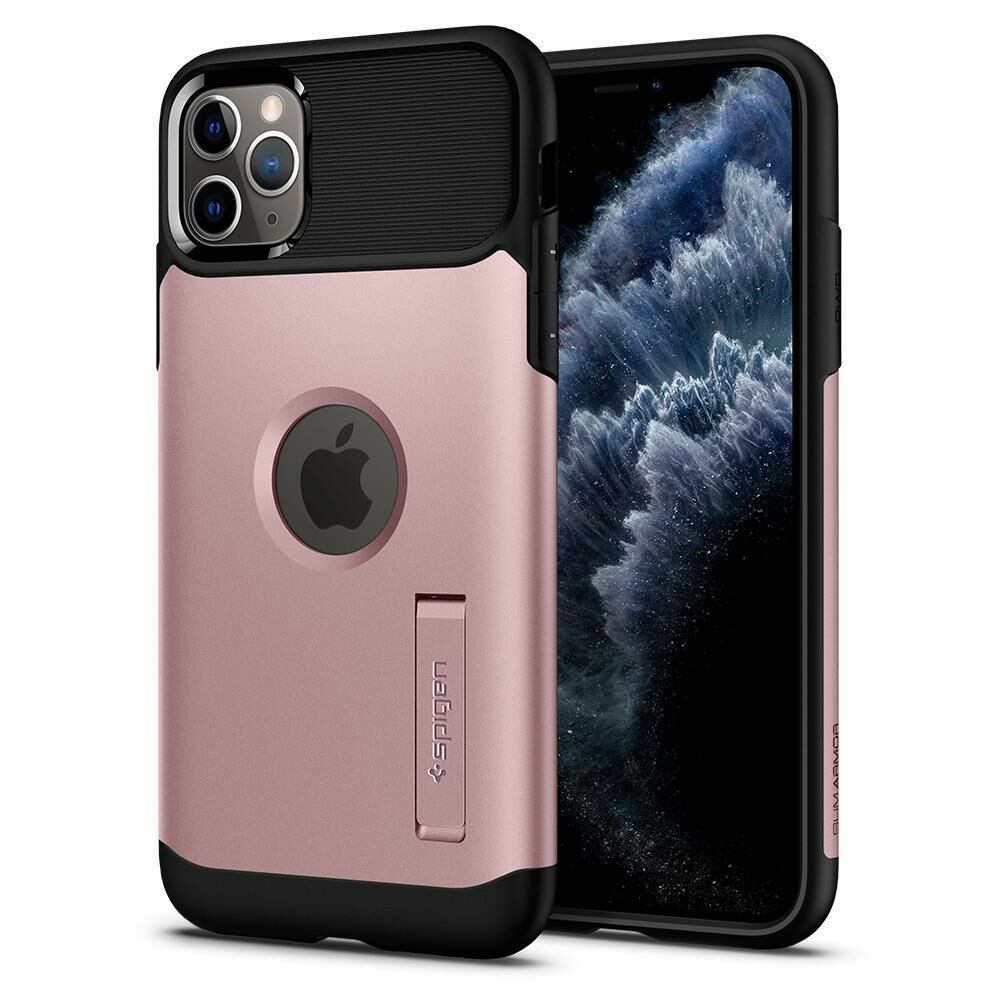 Spigen iPhone 11 Pro Max ile Uyumlu Kılıf Slim Armor Rose Gold