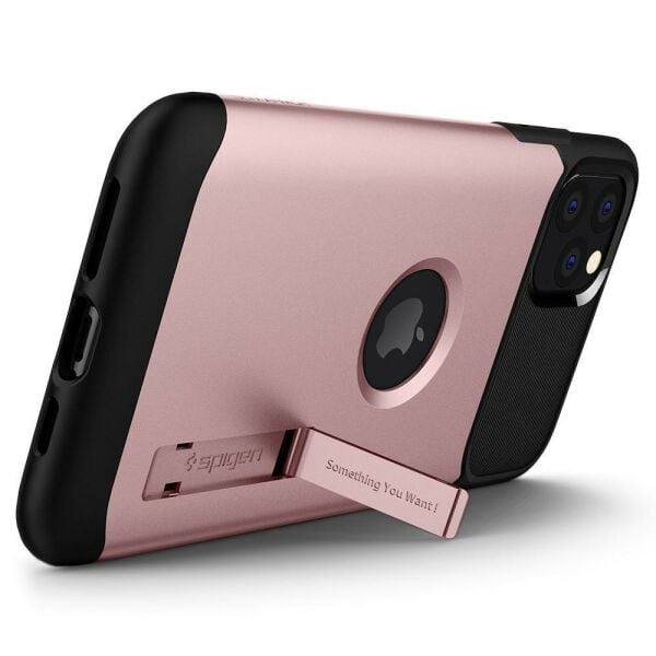 Spigen iPhone 11 Pro Max ile Uyumlu Kılıf Slim Armor Rose Gold