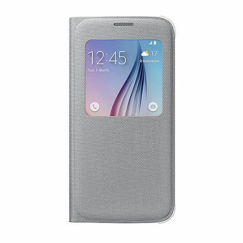 Galaxy S6 ile Uyumlu S View Cover (Tekstil) Gri EF-CG920BSEGWW