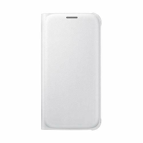 Galaxy S6 ile Uyumlu Flip Wallet (Deri Görünümlü) Beyaz EF-WG920PWEGWW