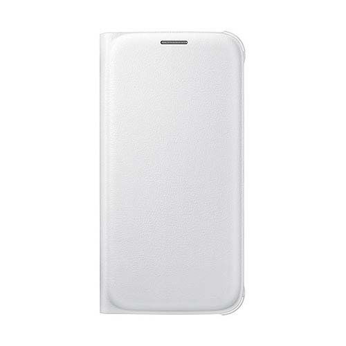 Galaxy S6 ile Uyumlu Flip Wallet (Deri Görünümlü) Beyaz EF-WG920PWEGWW