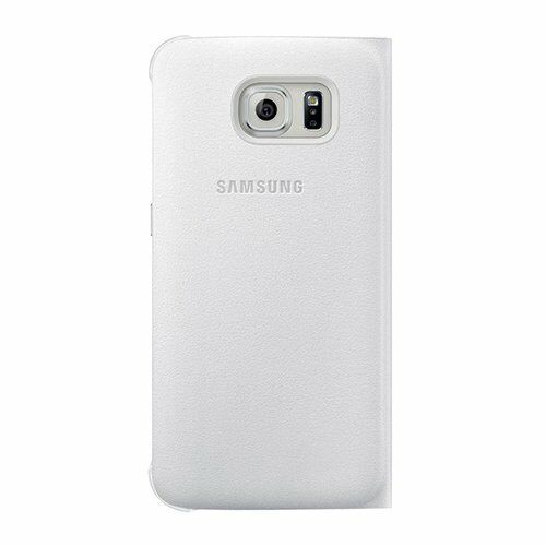 Galaxy S6 ile Uyumlu Flip Wallet (Deri Görünümlü) Beyaz EF-WG920PWEGWW