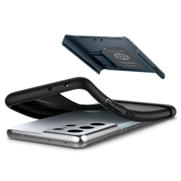Spigen Galaxy S21 Ultra ile Uyumlu Kılıf Slim Armor Metal Slate
