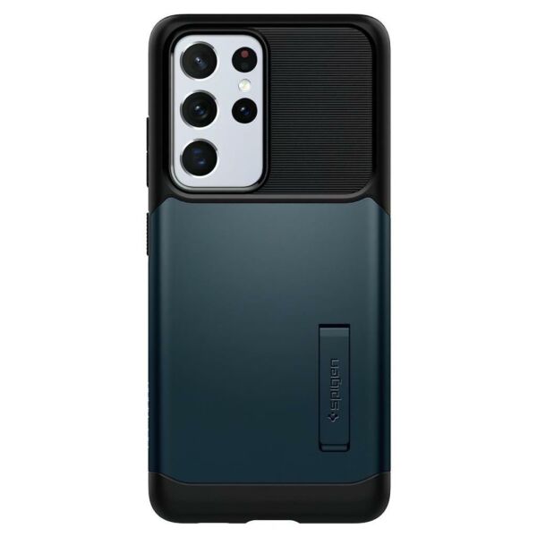 Spigen Galaxy S21 Ultra ile Uyumlu Kılıf Slim Armor Metal Slate