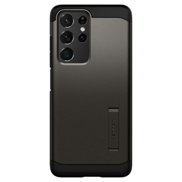 Spigen Galaxy S21 Ultra ile Uyumlu Kılıf Tough Armor Gunmetal