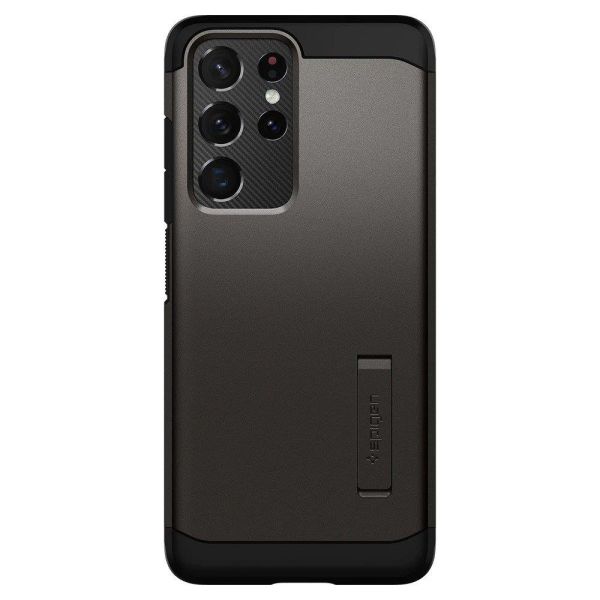 Spigen Galaxy S21 Ultra ile Uyumlu Kılıf Tough Armor Gunmetal