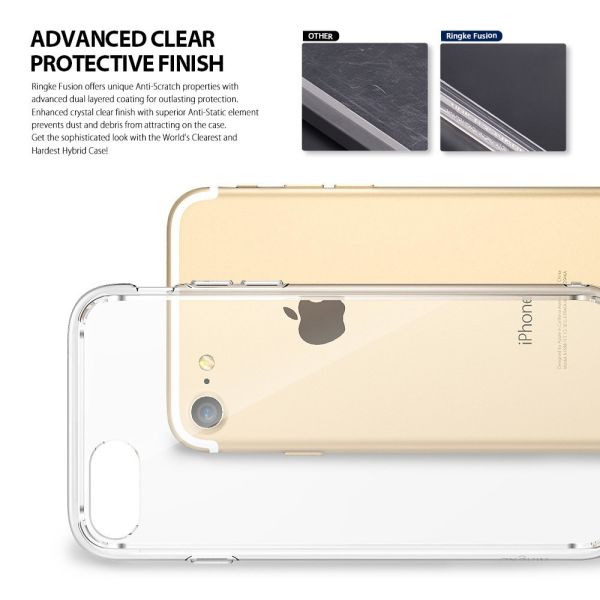 Ringke Fusion iPhone 7/8 ile Uyumlu KIlıf Ink Black TPU Bumper Extra Darbe Emici