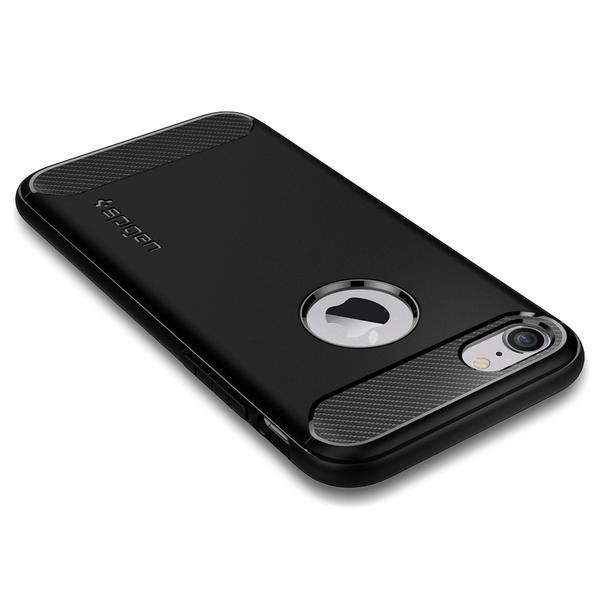 Spigen iPhone 7/8 ile Uyumlu Kılıf Rugged Armor Black