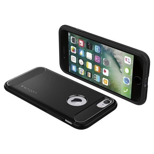 Spigen iPhone 7/8 ile Uyumlu Kılıf Rugged Armor Black