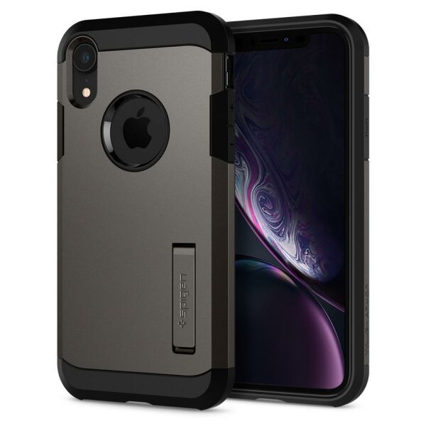 Spigen iPhone XR ile Uyumlu Kılıf Tough Armor Gunmetal