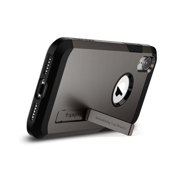 Spigen iPhone XR ile Uyumlu Kılıf Tough Armor Gunmetal